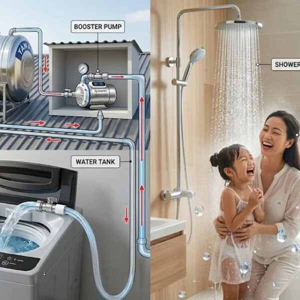 Ứng dụng máy bơm từ tăng áp