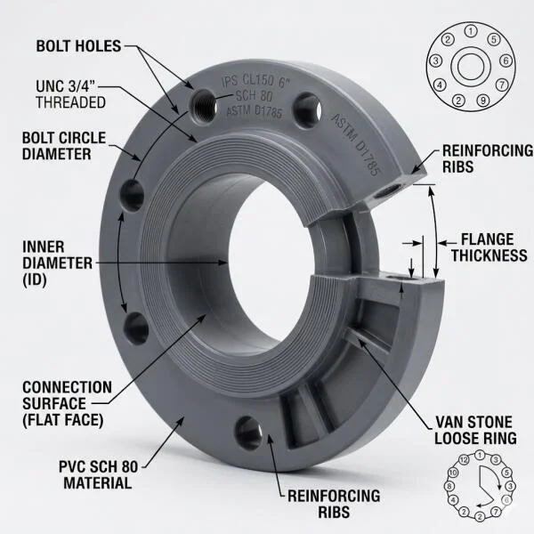 Lắp đặt đúng PVC flange