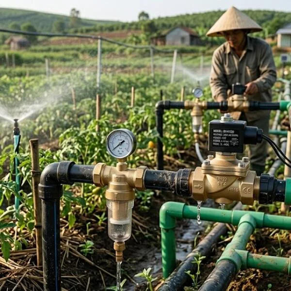 Sử dụng van nước điện từ phi 34