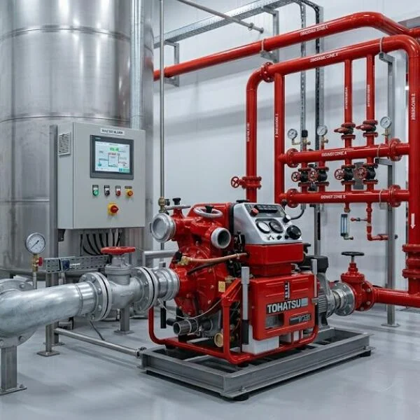Vận hành máy bơm chữa cháy tohatsu v75