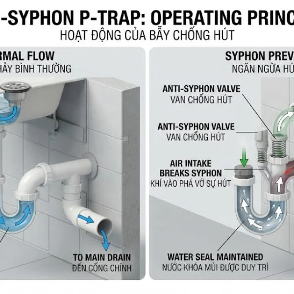 Cấu tạo anti syphon trap