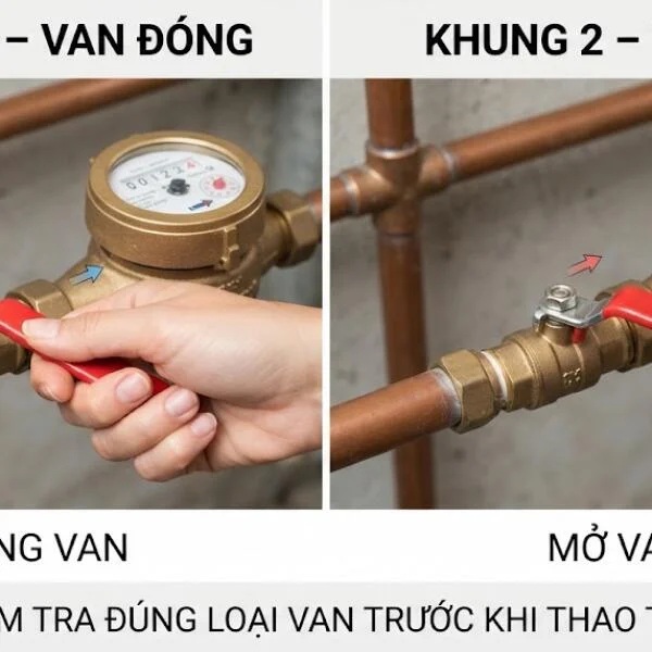 Hướng dẫn cách đóng mở van đồng hồ nước