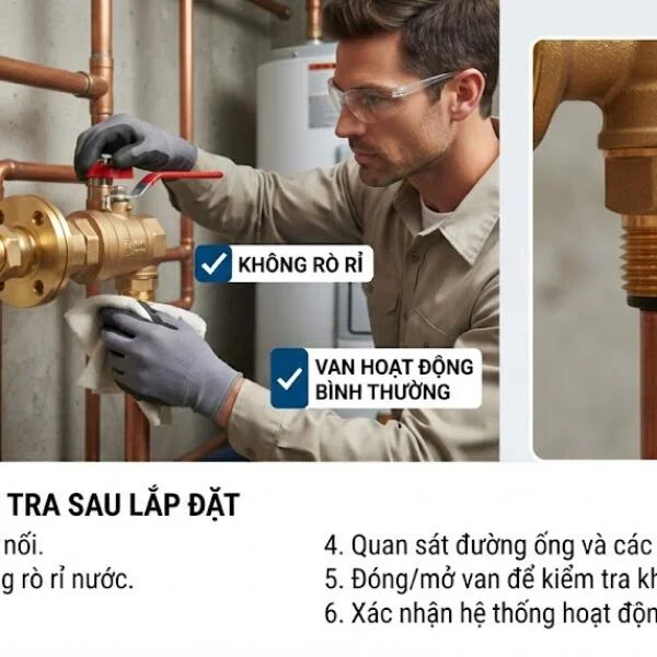 Cách lắp van khóa nước đúng cách