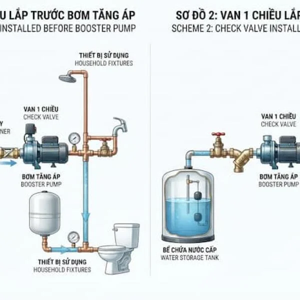 Van 1 Chiều Lắp Trước Hay Sau Bơm Tăng Áp