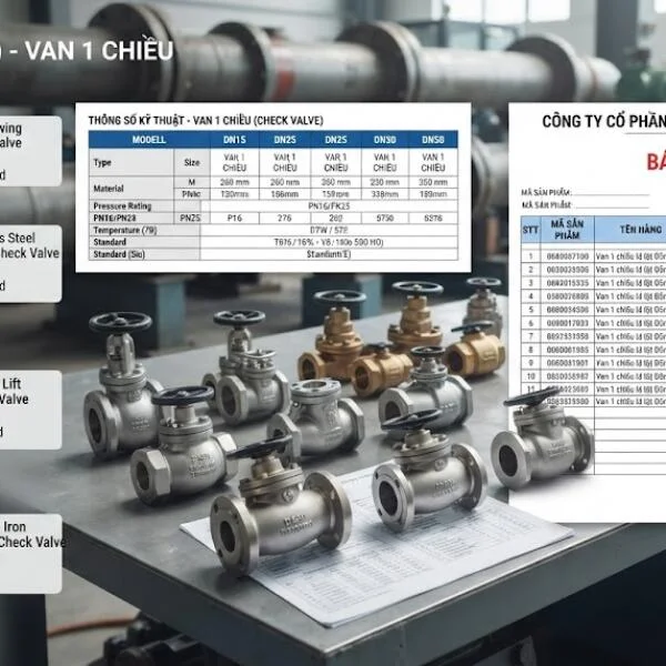 Báo giá van 1 chiều chi tiết
