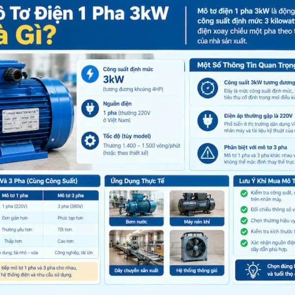 Giá Mô Tơ Điện 1 Pha 3kW