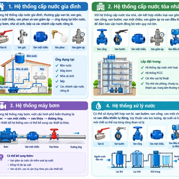 Cấu tạo của van nước các loại