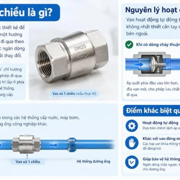 Van xả 1 chiều