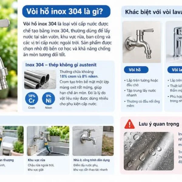 Vòi hồ inox 304
