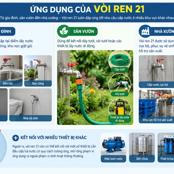 Cấu tạo vòi nước ren 21