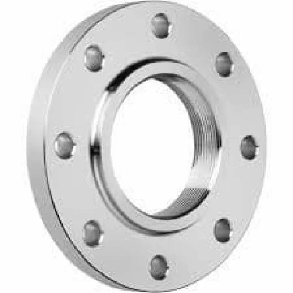 Stainless steel flange with holes in it