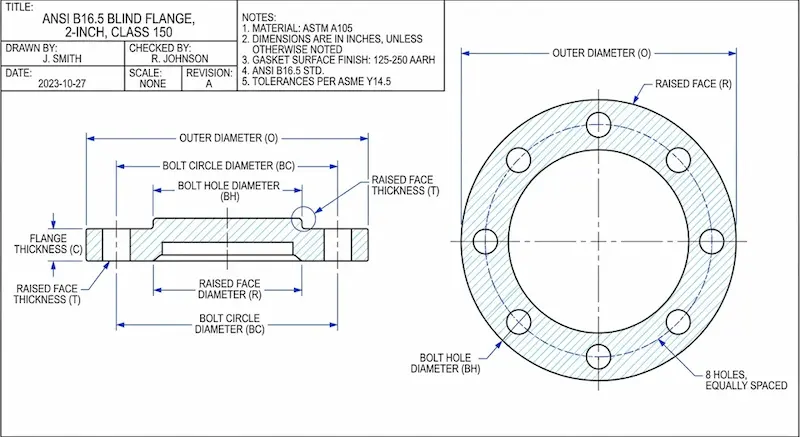 Thông số mặt bích