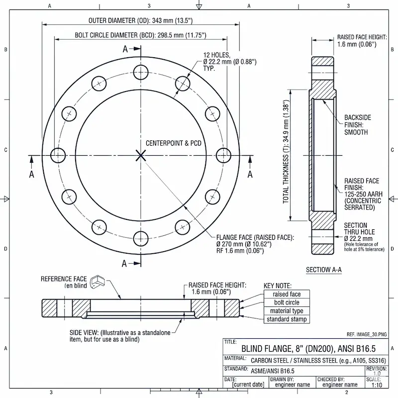 Thông số mặt bích