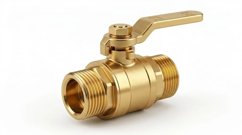 Van vòi nước bằng đồng thau chất lượng cao, chất liệu đồng thau vàng sáng bóng, kết nối ren, kết cấu chi tiết