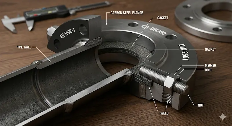 Cấu tạo các phần của mặt bích