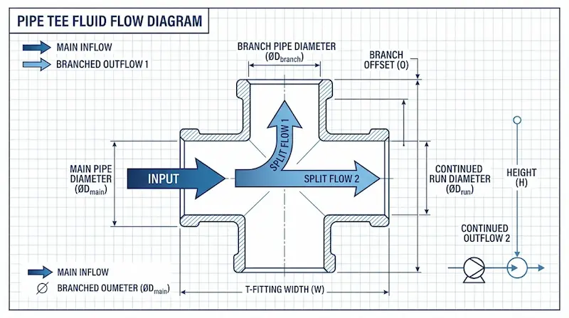 Thông số tê nối ống