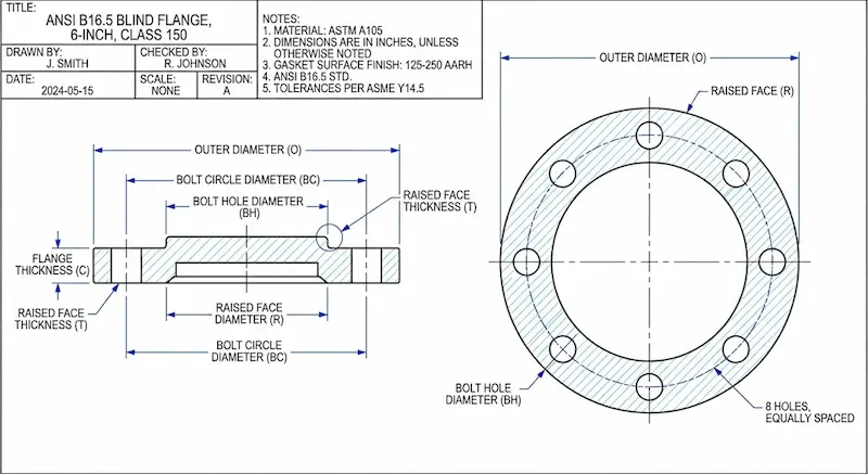 Thông số mặt bích