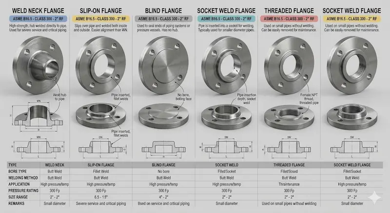 Phân loại mặt bích