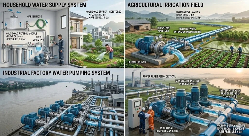 Ứng dụng thực tế của máy bơm nước