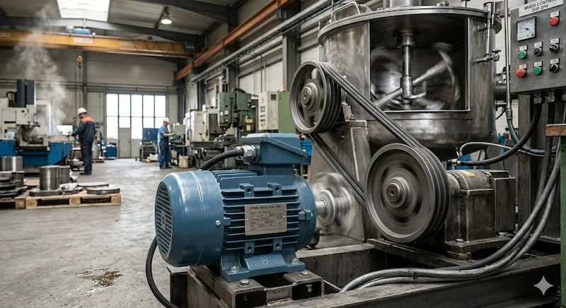 Hình ảnh motor trong môi trường công nghiệp