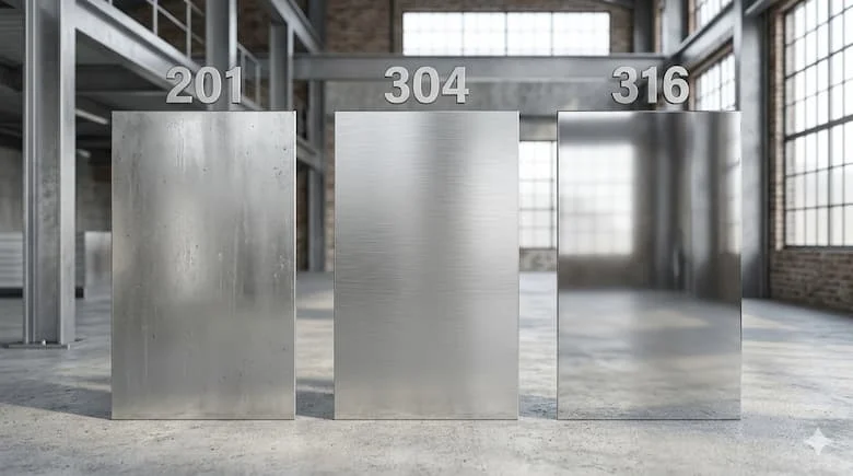 Ảnh so sánh inox 201 – 304 – 316