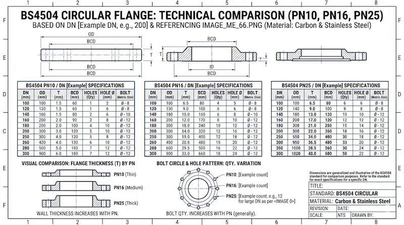 Thông số mặt bích