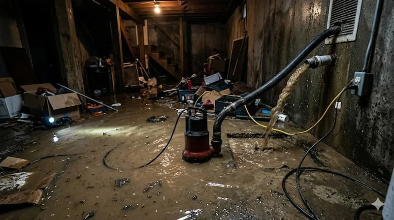 Hình ảnh minh họa bơm bị ngập nước