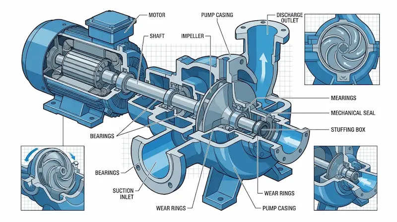 Phân tích cấu tạo chi tiết máy bơm