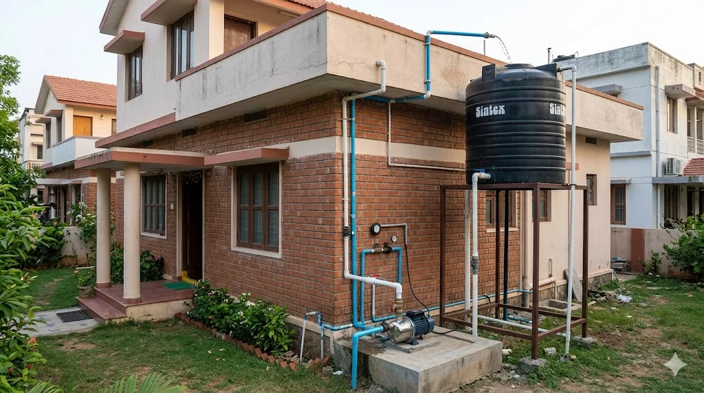 Lắp đặt bơm nước lên tầng 2