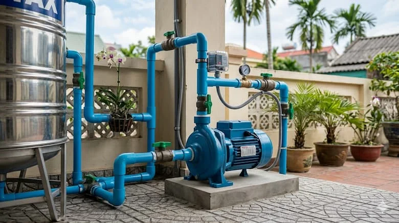 ảnh lắp đặt máy bơm pentax