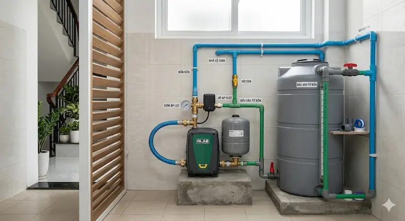 Thông số kỹ thuật máy bơm tăng áp