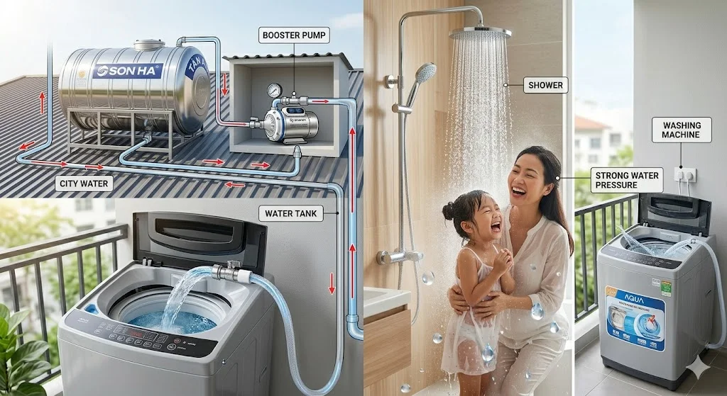 Lựa chọn sử dụng máy bơm hiệu quả