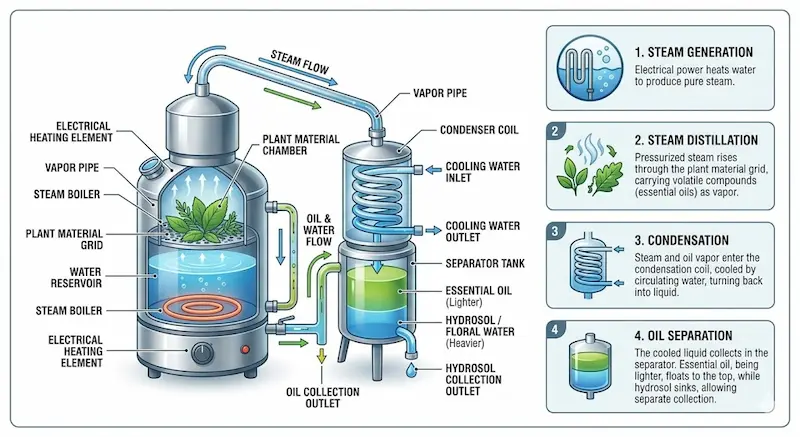 Phân loại nồi chưng cất tinh dầu 