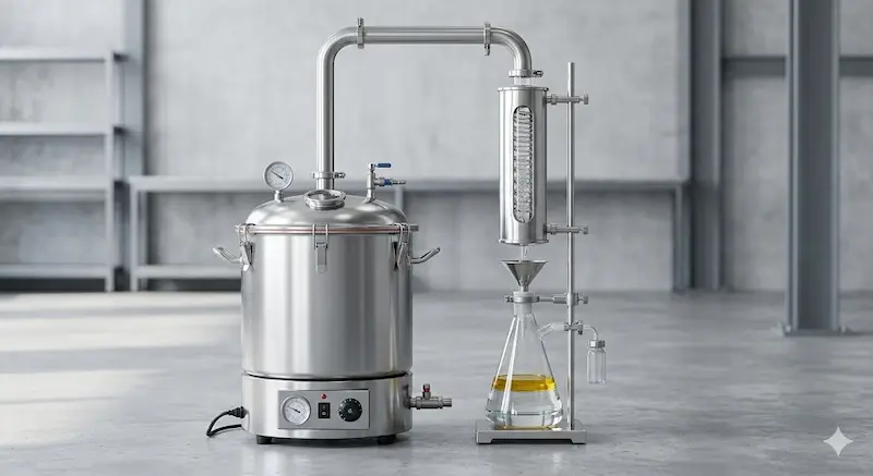 Chi tiết nồi chưng cất tinh dầu 