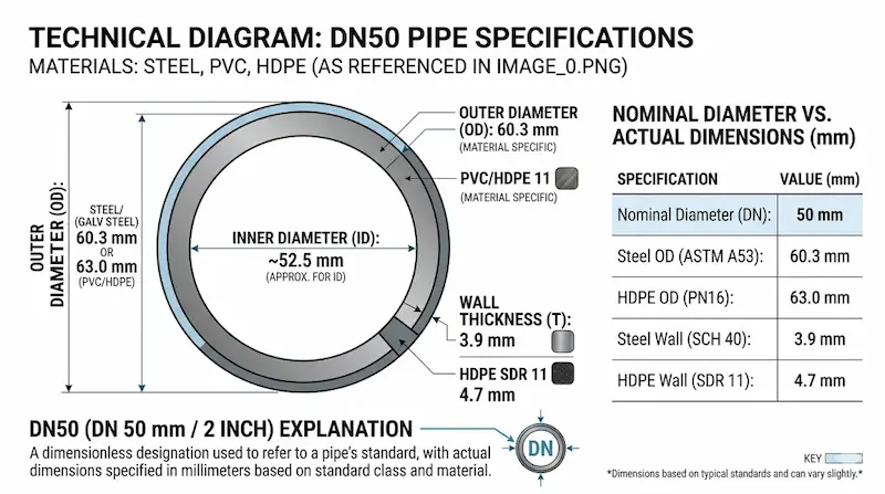Thông số ống 2 inch