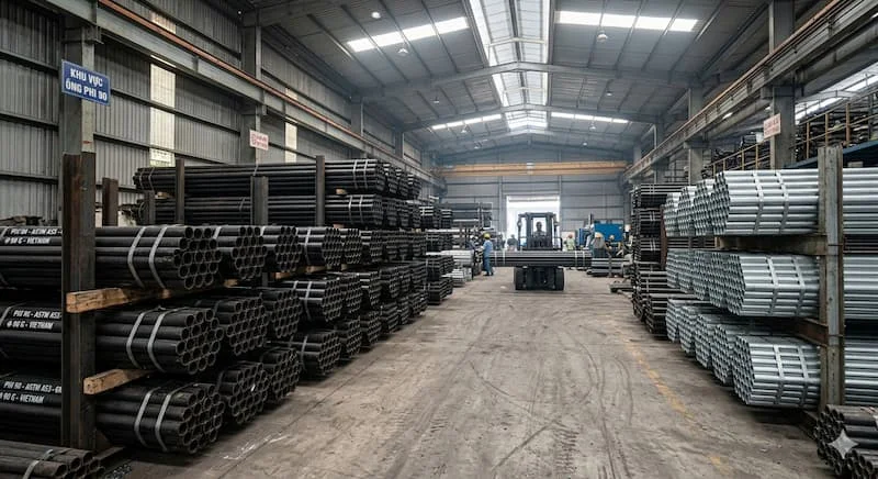 Hình ảnh xưởng ống thép 90