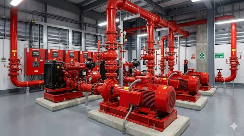 Ảnh chi tiết về phòng bơm chữa cháy