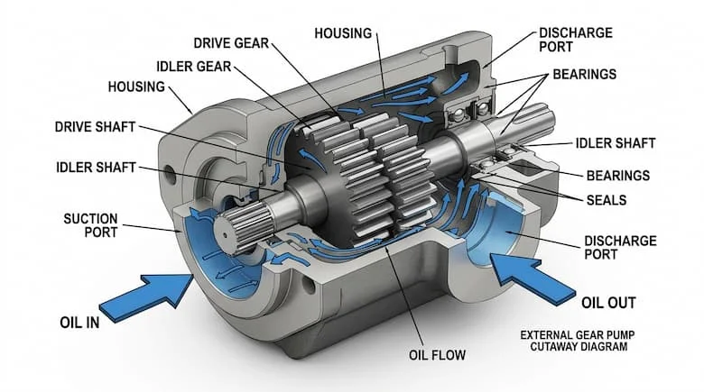 Ảnh cấu tạo bơm bánh răng