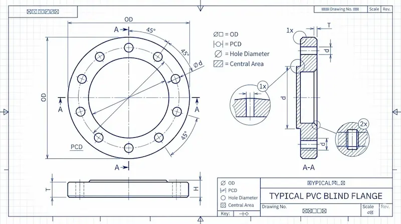 Hình ảnh thông số mặt bích