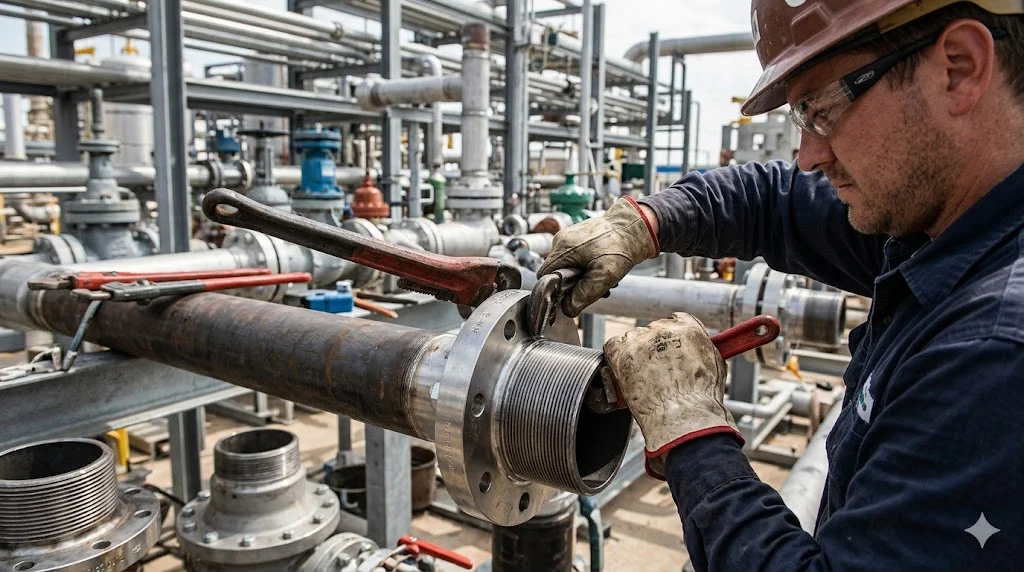 Quy trình lắp đặt mặt bích ren