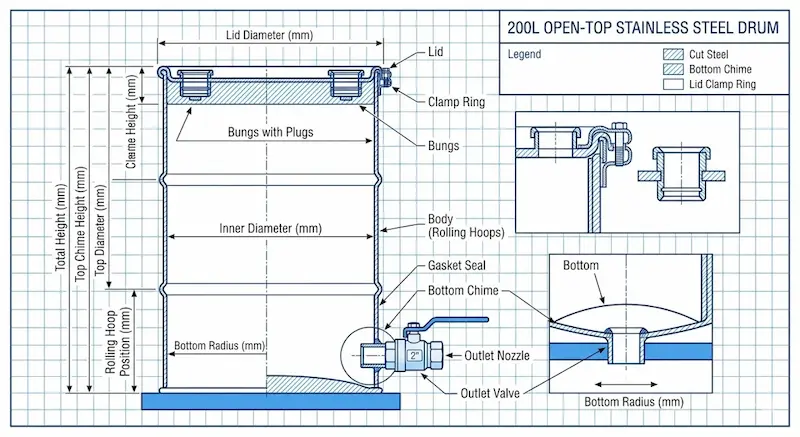 Thông số thùng inox