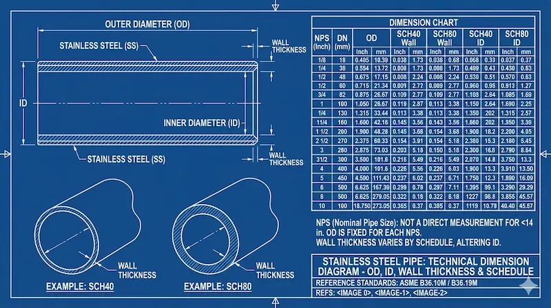 Thông số kỹ thuật ống thép không gỉ