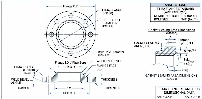 Thông số kỹ thuật mặt bích