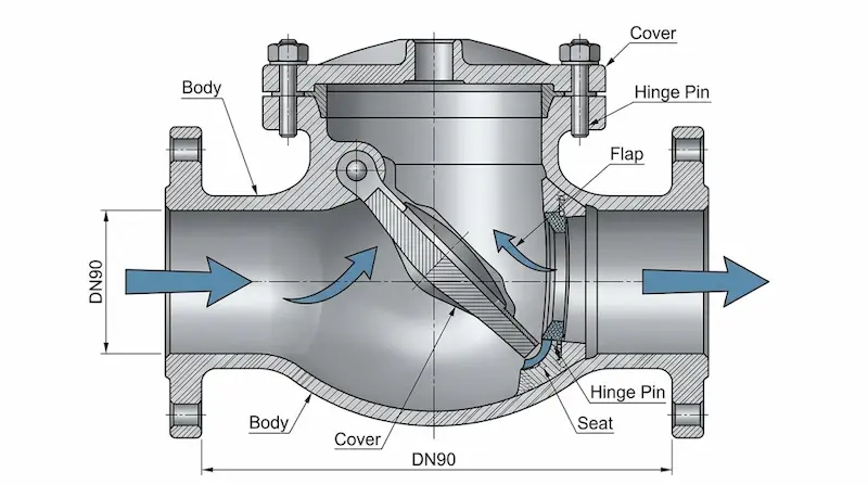 Nguyên lý hoạt động của van 1 chiều
