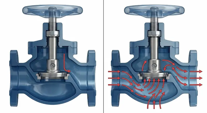 Nguyên lí hoạt động của van góc