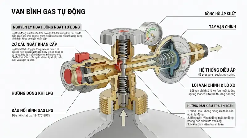 Thông số kỹ thuật của van bình gas