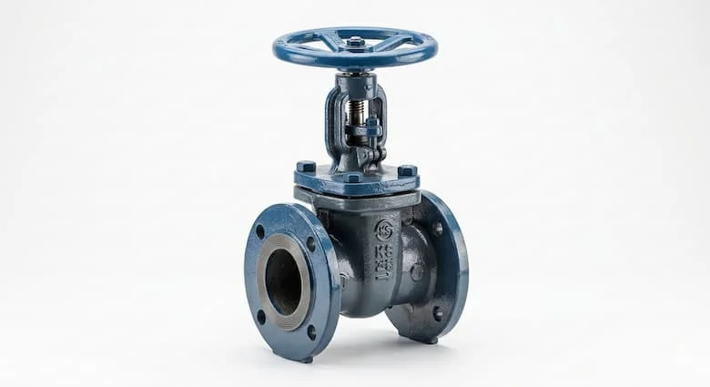 Van cổng công nghiệp chất lượng cao làm bằng gang đúc từ Hàn Quốc, kết nối mặt bích, thân van phủ epoxy màu xanh lam