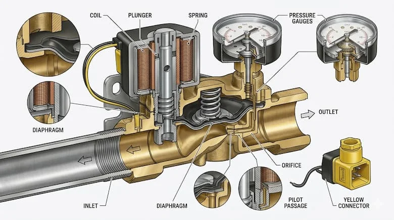 Ảnh cấu tạo van điện từ