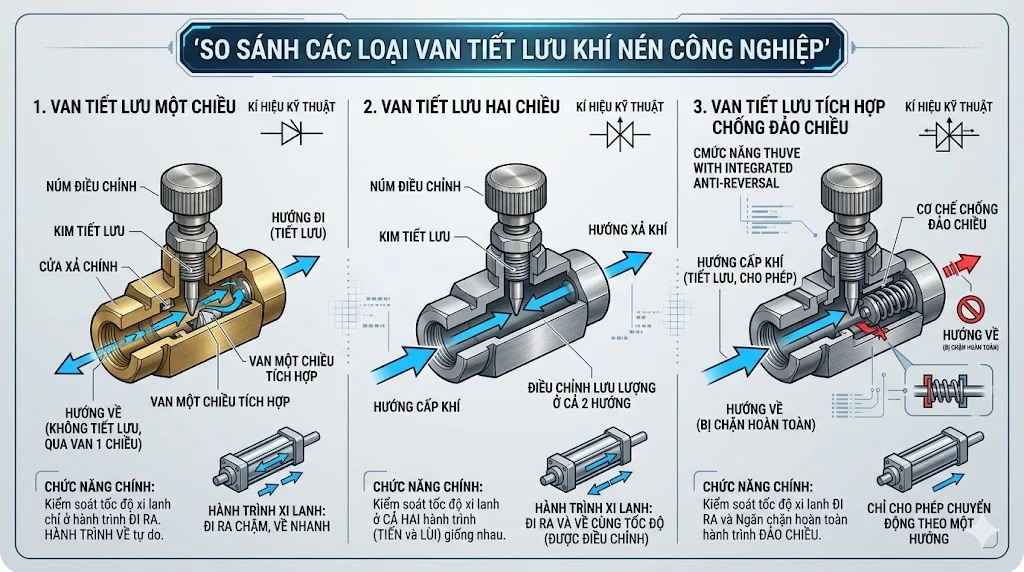 So sánh các loại van tiết lưu