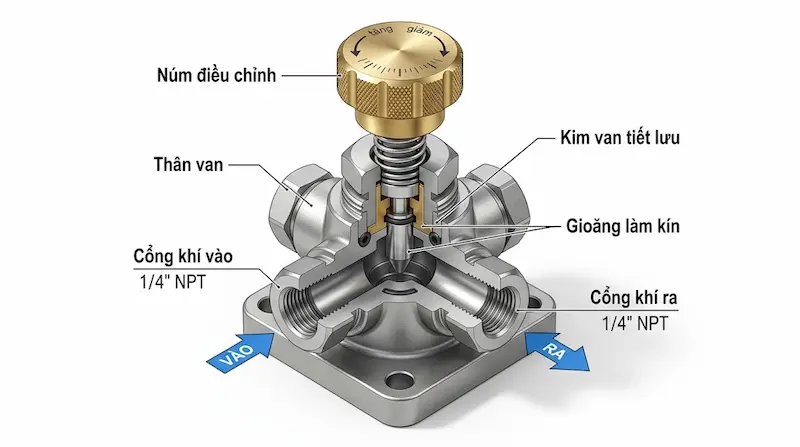 Chi tiết cấu tạo của van tiết lưu